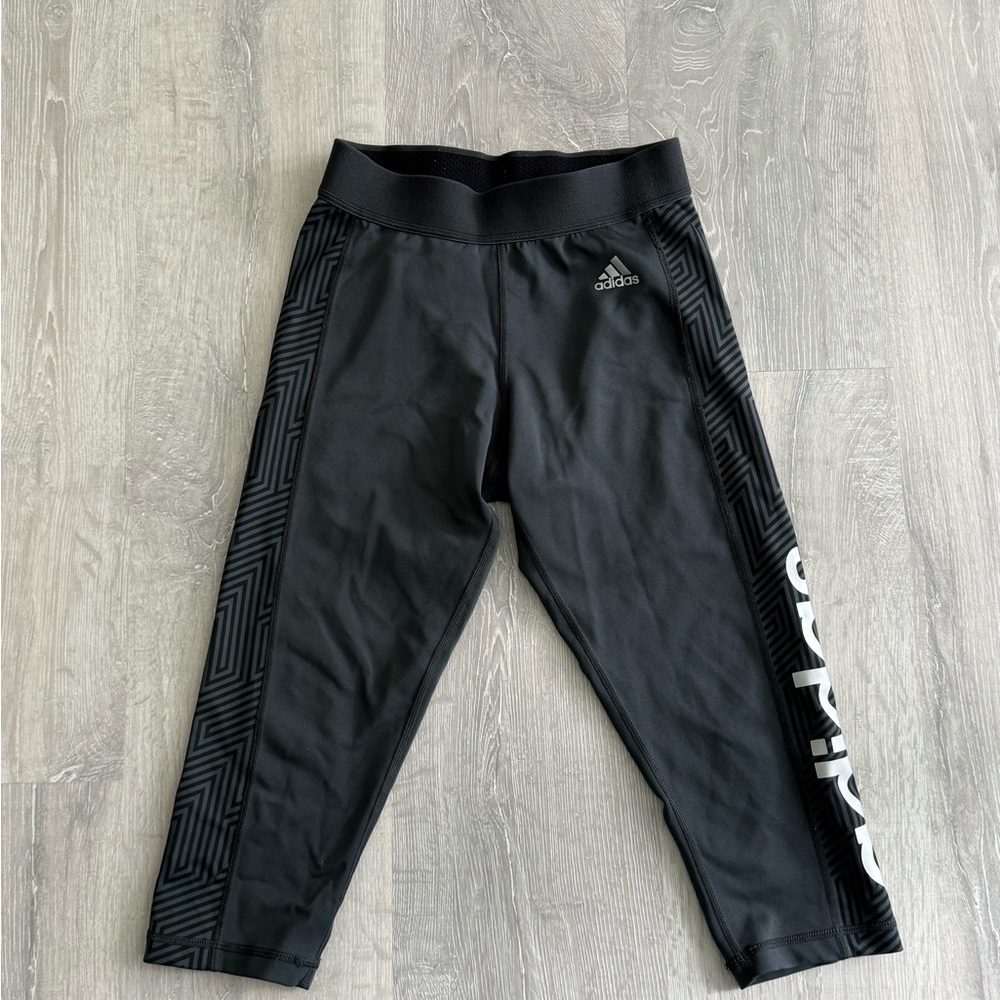 Adidas Kids Black Patterned Leggings